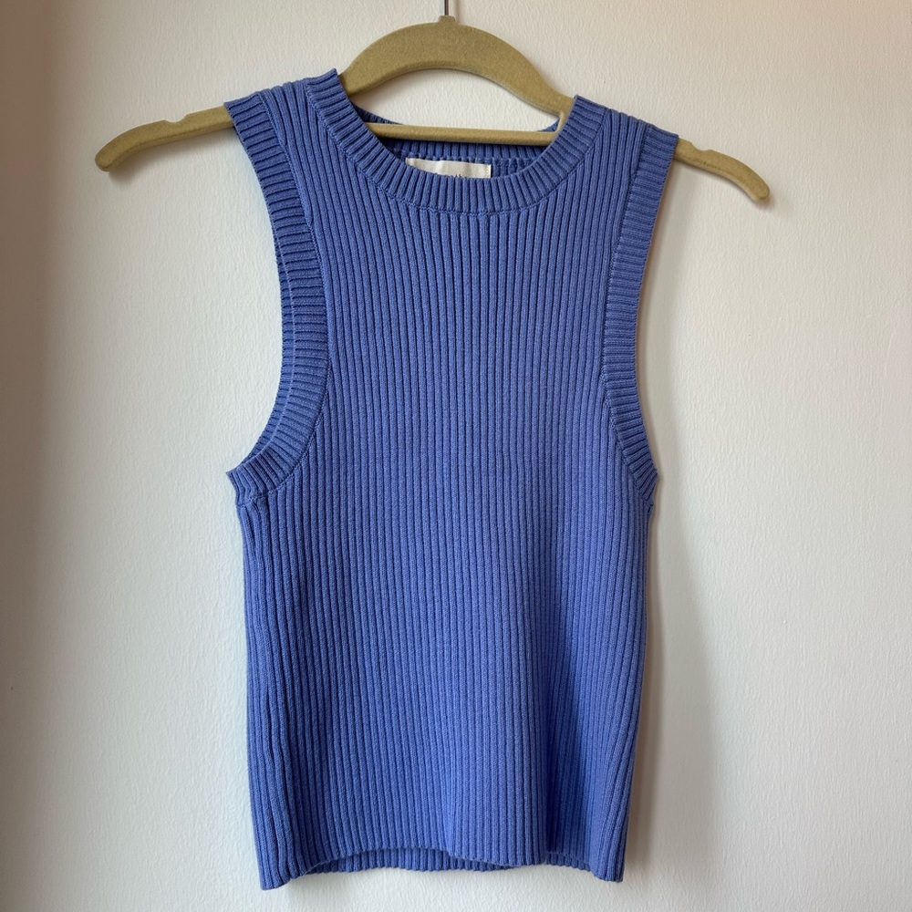 Together Ribbed Knit Tank Top in Blue